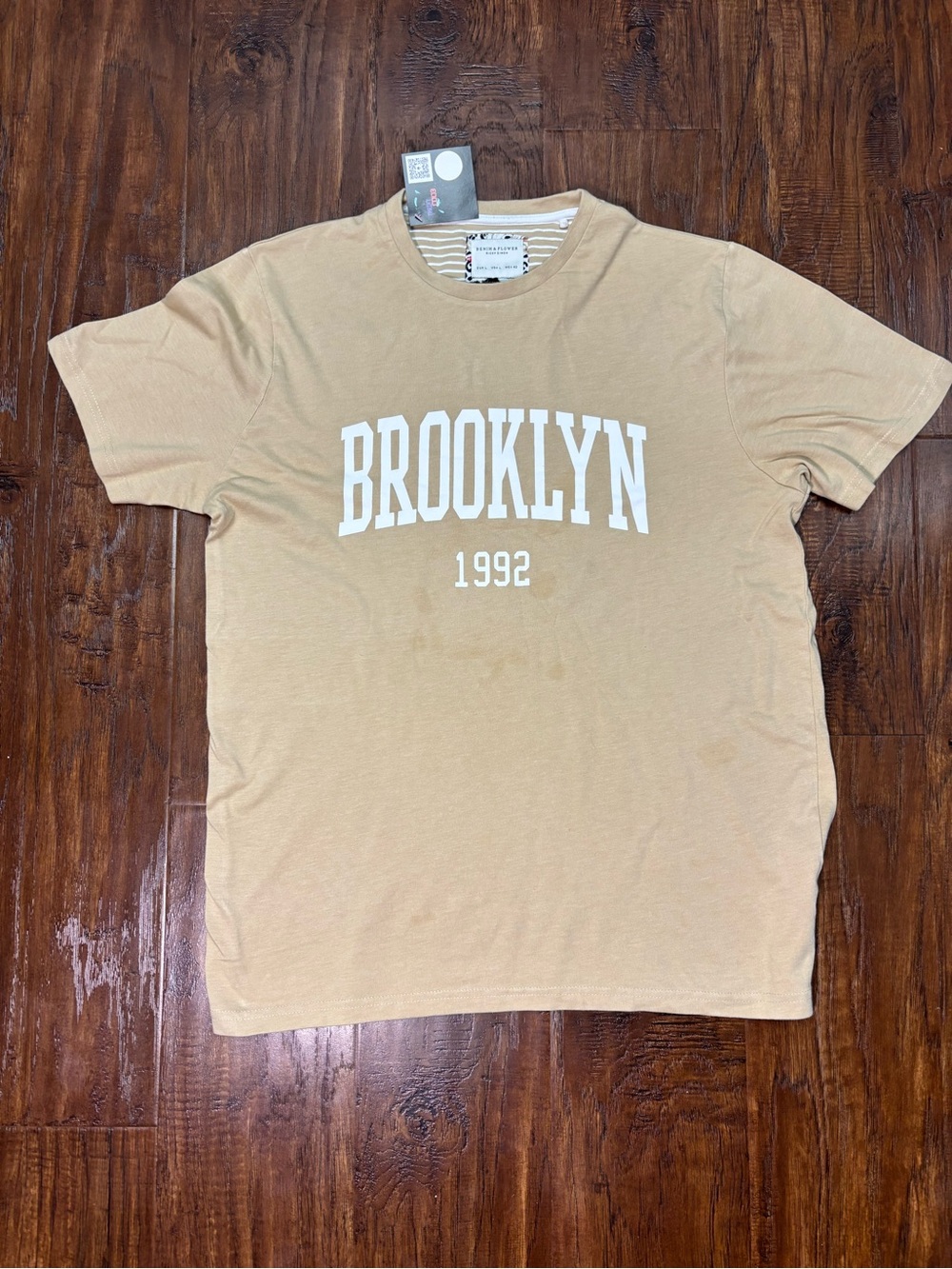 Denim & Flower Tan 'BROOKLYN 1992' Graphic Tee